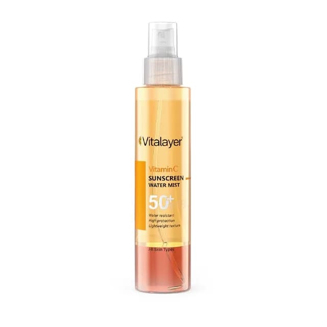 اسپری ضد آفتاب دو فاز با SPF50 دارای ویتامین سی حجم ۱۵۰ میلی لیتر ویتالیر