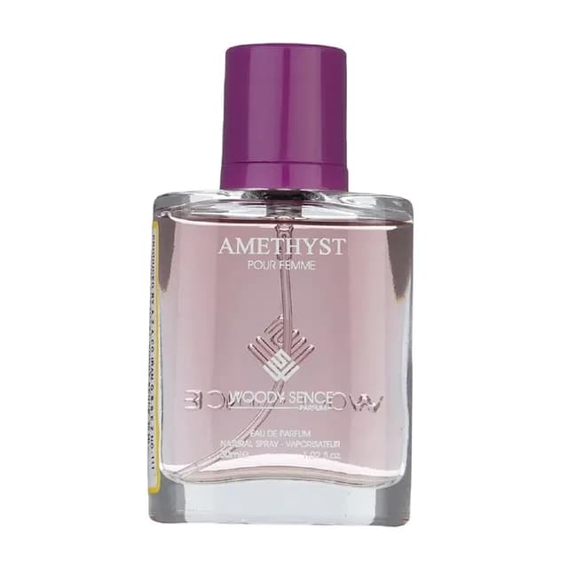 عطر جیبی زنانه مدل Amethyst حجم ۳۰ میلی لیتر وودی سنس