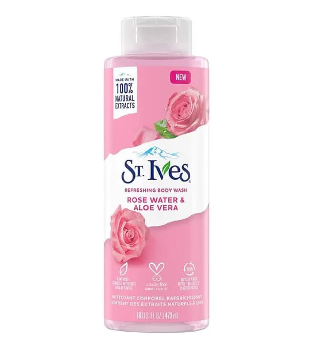 ژل شستشو بدن مدل Rose Water And Aloe Vera حجم ۴۷۳ میلی لیتر سینت ایوز